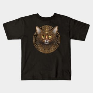 Timeless Style: Mechanized Steampunk Cat Kids T-Shirt